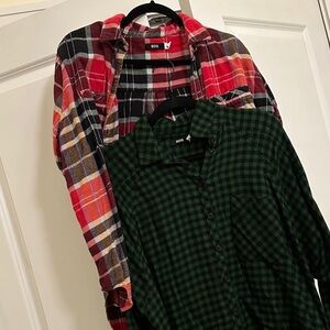 2 Urban Outfitters BDG Multicolor Plaid Flannel Shirts